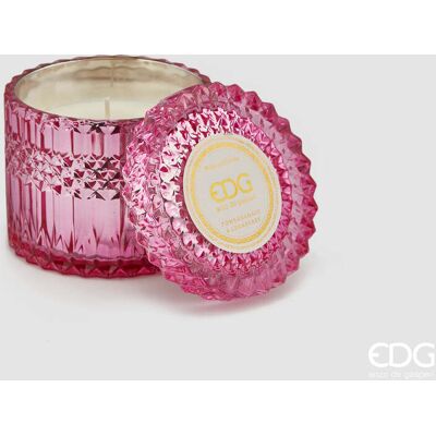 EDG Enzo De Gasperi Candela Crystal Con Vaso + Scatola Regalo H 10,5 Cm D 10,5 Cm Dark Pink Rosa Scuro EDG Enzo De Gasperi Candela Crystal Con Vaso + Scatola Regalo H 10,5 Cm D 10,5 Cm Dark Pink Rosa Scuro