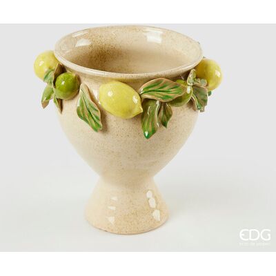 EDG Enzo De Gasperi Vaso Freaky Limoni Coppa H 26,5 Cm D 26,5 Cm Ceramica Waterproof Yellow Green EDG Enzo De Gasperi Vaso Freaky Limoni Coppa H 26,5 Cm D 26,5 Cm Ceramica Waterproof Yellow Green