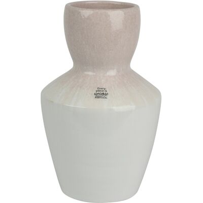 Kaemingk Vaso White D.19xh30cm Collo Rosa In Terracotta Kaemingk Vaso White D.19xh30cm Collo Rosa In Terracotta