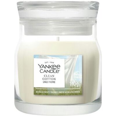 ALTRO Candela Giara Piccola Signature Clean Cotton 110g Bianco Yankee Candle ALTRO Candela Giara Piccola Signature Clean Cotton 110g Bianco Yankee Candle