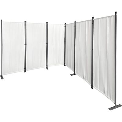 QUICK-STAR - Paravent 6 Teilig 340x165cm Stoff Raumteiler Trennwand Balkon Sichtschutz Stellwand Faltbar Weiß QUICK-STAR - Paravent 6 Teilig 340x165cm Stoff Raumteiler Trennwand Balkon Sichtschutz Stellwand Faltbar Weiß