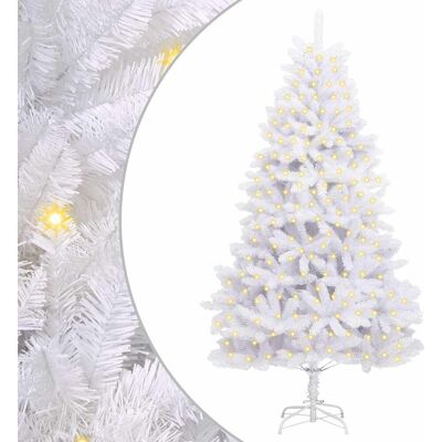 VIDAXL Albero Di Natale Artificiale 300 Led Pvc E Acciaio Bianco VIDAXL Albero Di Natale Artificiale 300 Led Pvc E Acciaio Bianco