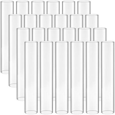 VEVOR Set Di 24 Clindri In Vetro Trasparente Per Candele, Cilindri 65 X 350 Mm In Vetro Borosilicato Di Alta Qualità, Paracandele Per Matrimoni, Eventi E Decorazioni Per Casa, Protezione Da Vento VEVOR Set Di 24 Clindri In Vetro Trasparente Per Candele, Cilindri 65 X 350 Mm In Vetro Borosilicato Di Alta Qualità, Paracandele Per Matrimoni, Eventi E Decorazioni Per Casa, Protezione Da Vento