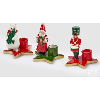 EDG Enzo De Gasperi Portacandela Babbo Natale Soldatino Orso H 11 Cm Rosso Verde 1 Pz EDG Enzo De Gasperi Portacandela Babbo Natale Soldatino Orso H 11 Cm Rosso Verde 1 Pz