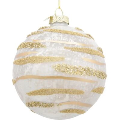 BIZZOTTO Sfera Decorativa Streaks In Vetro Bianco Ø10 Cm BIZZOTTO Sfera Decorativa Streaks In Vetro Bianco Ø10 Cm
