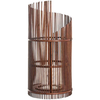 BELIANI Lanterna Per Candele In Legno Di Bambù Stile Boho Con Supporto In Vetro Per Interni 49 Cm Accessorio Marrone Jawa BELIANI Lanterna Per Candele In Legno Di Bambù Stile Boho Con Supporto In Vetro Per Interni 49 Cm Accessorio Marrone Jawa