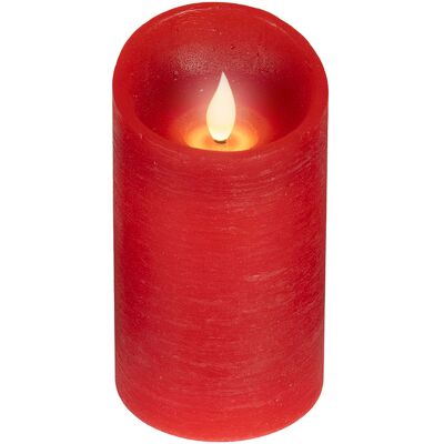 LUMINEO Candela Led In Cera Effetto Fiamma D 7,5 Cm Altezza 13,5 Cm Rosso Peraga Christmas LUMINEO Candela Led In Cera Effetto Fiamma D 7,5 Cm Altezza 13,5 Cm Rosso Peraga Christmas