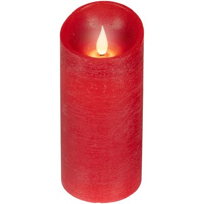 LUMINEO Candela Led In Cera Effetto Fiamma D 7,5 Cm Altezza 17 Cm Rosso Peraga Christmas LUMINEO Candela Led In Cera Effetto Fiamma D 7,5 Cm Altezza 17 Cm Rosso Peraga Christmas