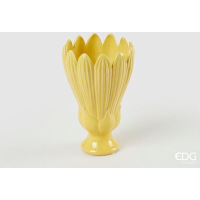EDG Enzo De Gasperi Vaso Freaky Foglie Coppa H 21 Cm D 13,5 Cm Ceramica Waterproof Yellow EDG Enzo De Gasperi Vaso Freaky Foglie Coppa H 21 Cm D 13,5 Cm Ceramica Waterproof Yellow