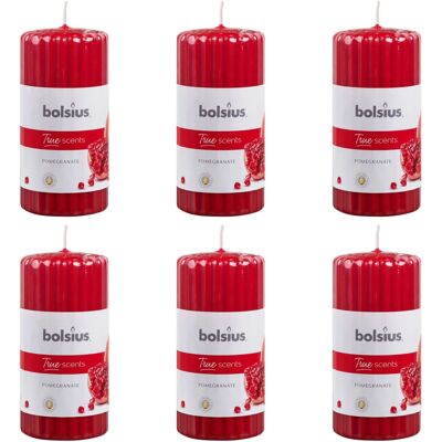 Candele cilindriche profumate alla melagrana VidaXL Bolsius - 6 pezzi Candele cilindriche profumate alla melagrana VidaXL Bolsius - 6 pezzi