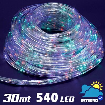 BAKAJI Tubo Luminoso 30 Metri Led Multicolore 540 Luci Per Interno E Per Esterno BAKAJI Tubo Luminoso 30 Metri Led Multicolore 540 Luci Per Interno E Per Esterno