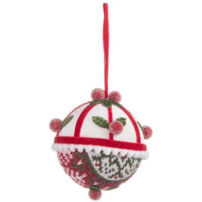 BIZZOTTO Pallina "tayla" Per Albero Di Natale Bianca Con Dettagli Rossi E Verdi In Polistirolo E Poliestere Diametro 10,5 Cm X 11 H Set Da 4 Pezzi BIZZOTTO Pallina "tayla" Per Albero Di Natale Bianca Con Dettagli Rossi E Verdi In Polistirolo E Poliestere Diametro 10,5 Cm X 11 H Set Da 4 Pezzi