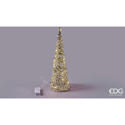 EDG Enzo De Gasperi Albero Di Natale Led Intreccio Cono 20 Microled H 40 Cm D 12 Cm Ip20 Gold EDG Enzo De Gasperi Albero Di Natale Led Intreccio Cono 20 Microled H 40 Cm D 12 Cm Ip20 Gold