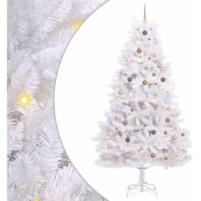 VIDAXL Albero Di Natale Artificiale 270 Cm Pvc E Acciaio Bianco VIDAXL Albero Di Natale Artificiale 270 Cm Pvc E Acciaio Bianco