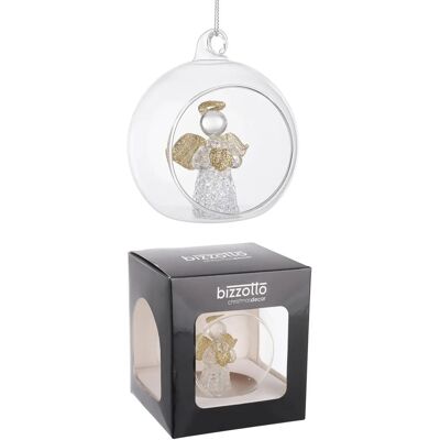 BIZZOTTO Sfera Aperta Mya In Vetro Con Angelo E Cuore Ø8 Cm Con Confezione BIZZOTTO Sfera Aperta Mya In Vetro Con Angelo E Cuore Ø8 Cm Con Confezione