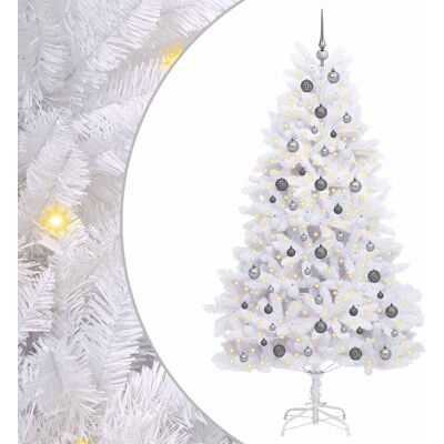 VIDAXL Albero Di Natale Artificiale 210 Cm Pvc E Acciaio Bianco VIDAXL Albero Di Natale Artificiale 210 Cm Pvc E Acciaio Bianco
