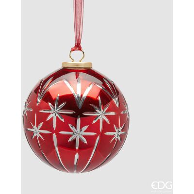 EDG Enzo De Gasperi Addobbo Palla Di Natale Stelle D 13 Cm Red EDG Enzo De Gasperi Addobbo Palla Di Natale Stelle D 13 Cm Red