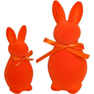 AULEDIO Pasqua Conigli Velluto Set 2 – 20 & 14cm Tavola & Decorazione Primavera Arancione AULEDIO Pasqua Conigli Velluto Set 2 – 20 & 14cm Tavola & Decorazione Primavera Arancione