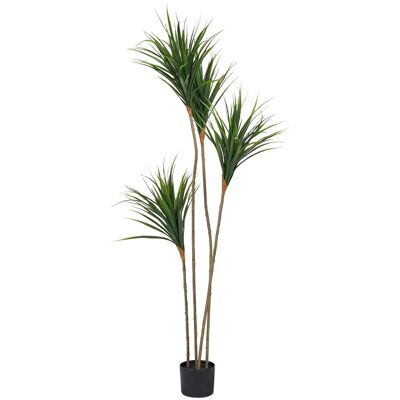 BELIANI Pianta Artificiale In Vaso Uso Interno Decorazione In Plastica Con Vaso Verde 165 Cm Dracaena Draco BELIANI Pianta Artificiale In Vaso Uso Interno Decorazione In Plastica Con Vaso Verde 165 Cm Dracaena Draco