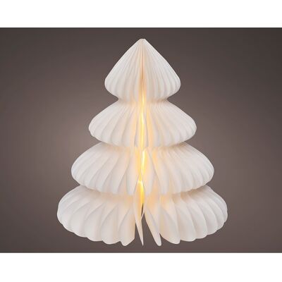 LUMINEO Figura Di Albero Di Carta Led Bianca Ø24 X 28 Cm LUMINEO Figura Di Albero Di Carta Led Bianca Ø24 X 28 Cm
