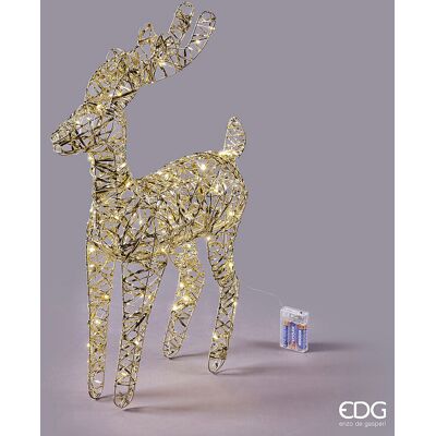 EDG Enzo De Gasperi Renna Di Natale Intreccio Gold 50 Microled A Batteria Ip20 30x15xh60 Cm – Decorazione Luminosa EDG Enzo De Gasperi Renna Di Natale Intreccio Gold 50 Microled A Batteria Ip20 30x15xh60 Cm – Decorazione Luminosa