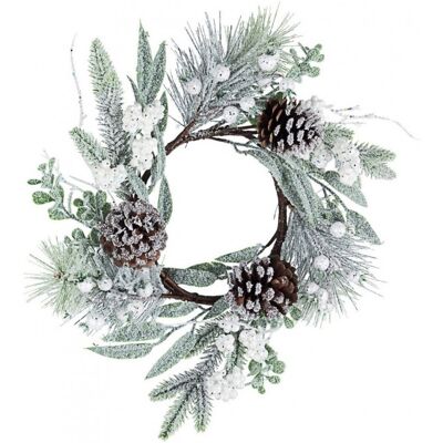 BIZZOTTO Ghirlanda Di Natale Corona Innevata Johann Con Bacche Pigne Decorazione Natalizia Ø 35 Cm BIZZOTTO Ghirlanda Di Natale Corona Innevata Johann Con Bacche Pigne Decorazione Natalizia Ø 35 Cm