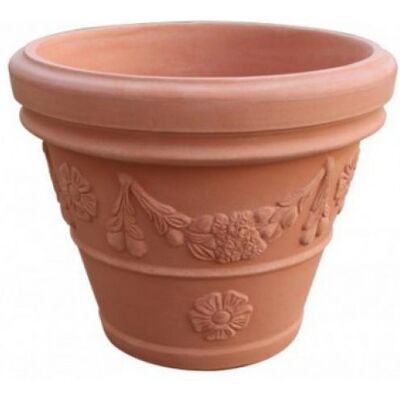 ELBI - Vaso Festonato Conico A Campana In Resina Da 65cm Di Diametro ELBI - Vaso Festonato Conico A Campana In Resina Da 65cm Di Diametro