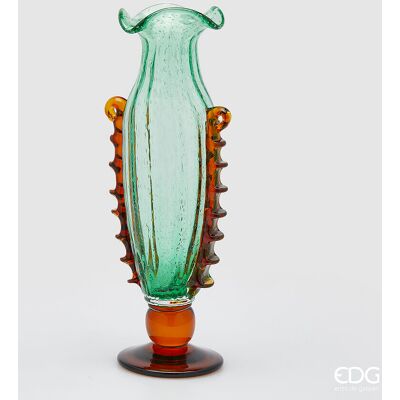 EDG Enzo De Gasperi Vaso Corinto Coppa H 50 Cm L 20 Cm L 14 Cm Vetro Green EDG Enzo De Gasperi Vaso Corinto Coppa H 50 Cm L 20 Cm L 14 Cm Vetro Green
