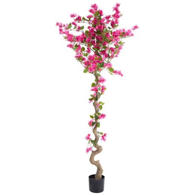 BELIANI Pianta Ornamentale Artificiale In Vaso Di Plastica Con Bouganville Rosa E Vaso Nero Per Interni 180 Cm Bougainillea Tree BELIANI Pianta Ornamentale Artificiale In Vaso Di Plastica Con Bouganville Rosa E Vaso Nero Per Interni 180 Cm Bougainillea Tree