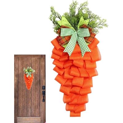 AULEDIO Corona Pasqua 55x30cm – Carote E Foglie Di Eucalipto Decorazione Primavera AULEDIO Corona Pasqua 55x30cm – Carote E Foglie Di Eucalipto Decorazione Primavera