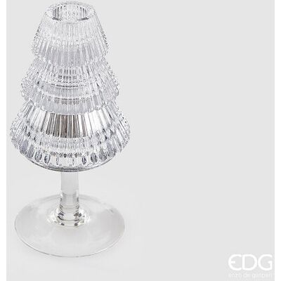 EDG Enzo De Gasperi Portacandela Pino Di Natale H 16 Cm D 8 Cm Piede Calice Silver EDG Enzo De Gasperi Portacandela Pino Di Natale H 16 Cm D 8 Cm Piede Calice Silver