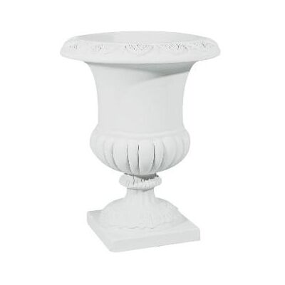 ELBI - Calice Con Foglie In Resina Bianco ELBI - Calice Con Foglie In Resina Bianco