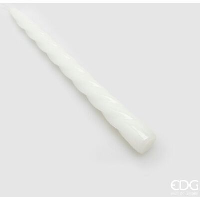 EDG Enzo De Gasperi Candela Stelo Twist H 23 Cm D 22 Mm Cf 10 Pz Bianco EDG Enzo De Gasperi Candela Stelo Twist H 23 Cm D 22 Mm Cf 10 Pz Bianco
