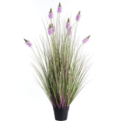 BELIANI Pianta Artificiale In Vaso Ornamento Decorativo In Plastica Con Vaso Nero E Fiori Viola 120 Cm Lavendarium BELIANI Pianta Artificiale In Vaso Ornamento Decorativo In Plastica Con Vaso Nero E Fiori Viola 120 Cm Lavendarium