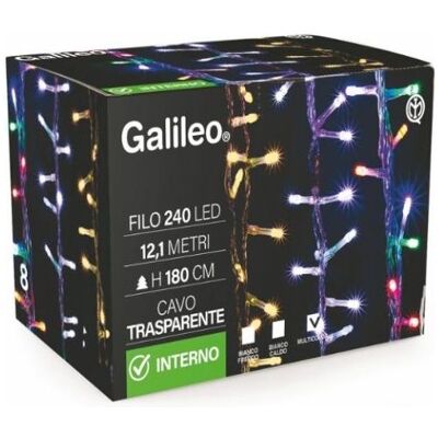 GALILEO Filo 240 Led Multicolor Per Interno Con Filo Trasparente GALILEO Filo 240 Led Multicolor Per Interno Con Filo Trasparente