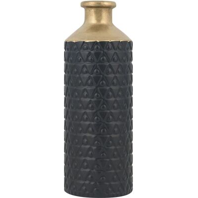 Beliani Vaso Decorativo da Tavolo Nero con Oro in Pietra - Vaso Decorativo Beliani Vaso Decorativo da Tavolo Nero con Oro in Pietra - Vaso Decorativo