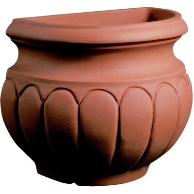 ELBI - Vaso Resina A Parete Baccellato Cm. 49 Terracotta ELBI - Vaso Resina A Parete Baccellato Cm. 49 Terracotta
