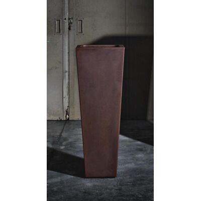 ELBI Vaso Quadrato In Resina Naïf Cm. 80 Bronzantico ELBI Vaso Quadrato In Resina Naïf Cm. 80 Bronzantico
