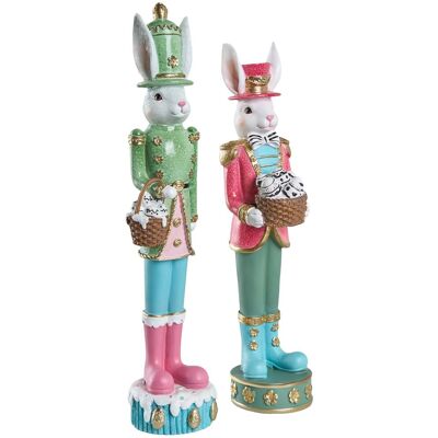 BELIANI Set Di 2 Statuine Decorative Pasquali A Tema Soldatini E Coniglietti Multicolore Morud BELIANI Set Di 2 Statuine Decorative Pasquali A Tema Soldatini E Coniglietti Multicolore Morud