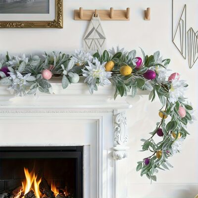 AULEDIO Ghirlanda Pasqua 180cm – Decorazione Uova E Fiori Per Camino Finestra Festa AULEDIO Ghirlanda Pasqua 180cm – Decorazione Uova E Fiori Per Camino Finestra Festa