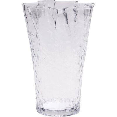 Vaso Ruffle Hübsch - 30cm - Vetro Trasparente - Decorazione Elegante Vaso Ruffle Hübsch - 30cm - Vetro Trasparente - Decorazione Elegante