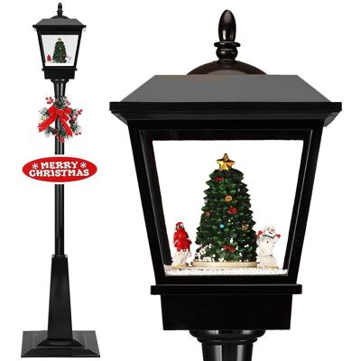 Bakaji - Lampione Natale LED Motorizzata Neve 180 cm Nero Bakaji - Lampione Natale LED Motorizzata Neve 180 cm Nero