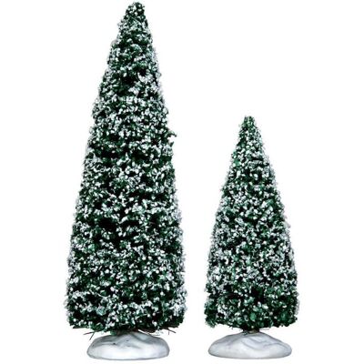 LEMAX - Alberi Di Natale Innevati Juniper, Accessori Per Villaggio Di Natale, Set Di 2 Pezzi LEMAX - Alberi Di Natale Innevati Juniper, Accessori Per Villaggio Di Natale, Set Di 2 Pezzi