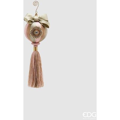 EDG Enzo De Gasperi Palla Natale Silk Spicchi Spill. H 23 Cm D 8 Cm Green Pink EDG Enzo De Gasperi Palla Natale Silk Spicchi Spill. H 23 Cm D 8 Cm Green Pink