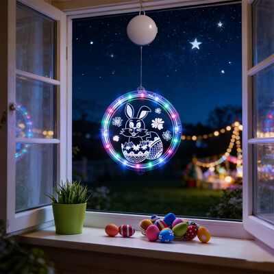 AULEDIO Decorazione Pasquale Sospensione Con Coniglio E Uova Con Luce Led Multicolore – Ghirlanda Luminosa Per Finestra, Giardino E Terrazza (coniglio Di Pasqua – 17 Cm) AULEDIO Decorazione Pasquale Sospensione Con Coniglio E Uova Con Luce Led Multicolore – Ghirlanda Luminosa Per Finestra, Giardino E Terrazza (coniglio Di Pasqua – 17 Cm)