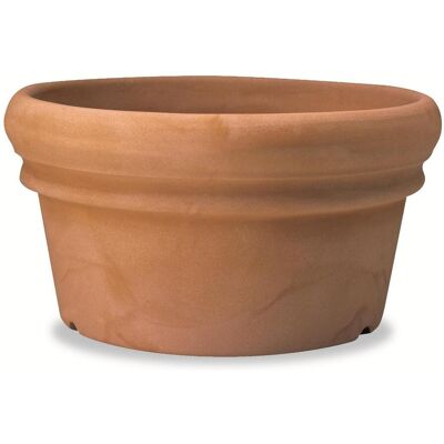 ELBI - Conca Doppio Bordo In Resina Mezzo Vaso 65 Cm. Anticato ELBI - Conca Doppio Bordo In Resina Mezzo Vaso 65 Cm. Anticato
