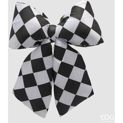 EDG Enzo De Gasperi Decoro Fiocco Di Natale H 63 Cm L 62 Cm Velluto Bianco Nero EDG Enzo De Gasperi Decoro Fiocco Di Natale H 63 Cm L 62 Cm Velluto Bianco Nero