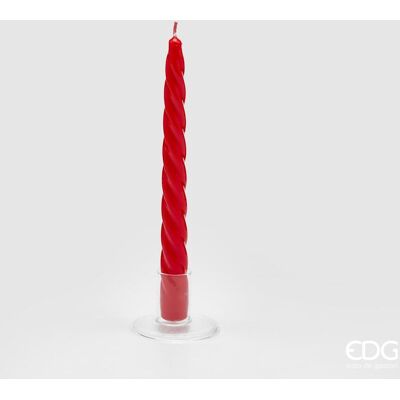 EDG Enzo De Gasperi Candela Stelo Twist H 23 Cm D 22 Mm Cf 10 Pz Red EDG Enzo De Gasperi Candela Stelo Twist H 23 Cm D 22 Mm Cf 10 Pz Red