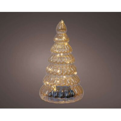 LUMINEO Albero Luminoso In Vetro - Ambra - 15 Micro Led - 22cm LUMINEO Albero Luminoso In Vetro - Ambra - 15 Micro Led - 22cm