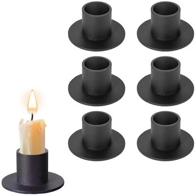 OEM Set Di 6 Portacandele Neri Opachi Per Candele A Cono E A Led, Perfetti Per Matrimoni, Cene, Anniversari, Regali Per La Casa O Come Regalo Per Donne O Uomini. OEM Set Di 6 Portacandele Neri Opachi Per Candele A Cono E A Led, Perfetti Per Matrimoni, Cene, Anniversari, Regali Per La Casa O Come Regalo Per Donne O Uomini.